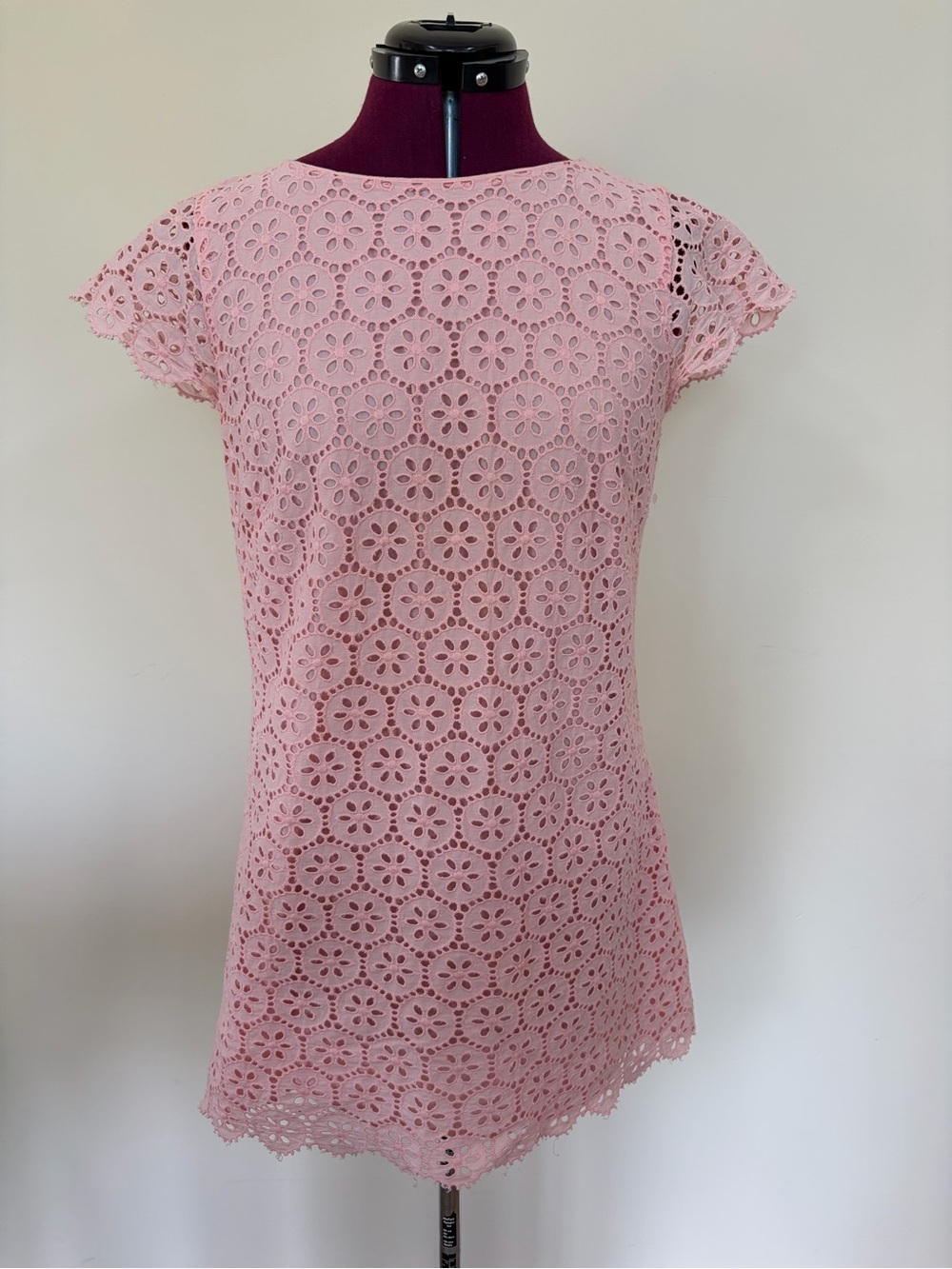 Ruby Rd. Pink Crochet Lace Cap-Sleeve Dress